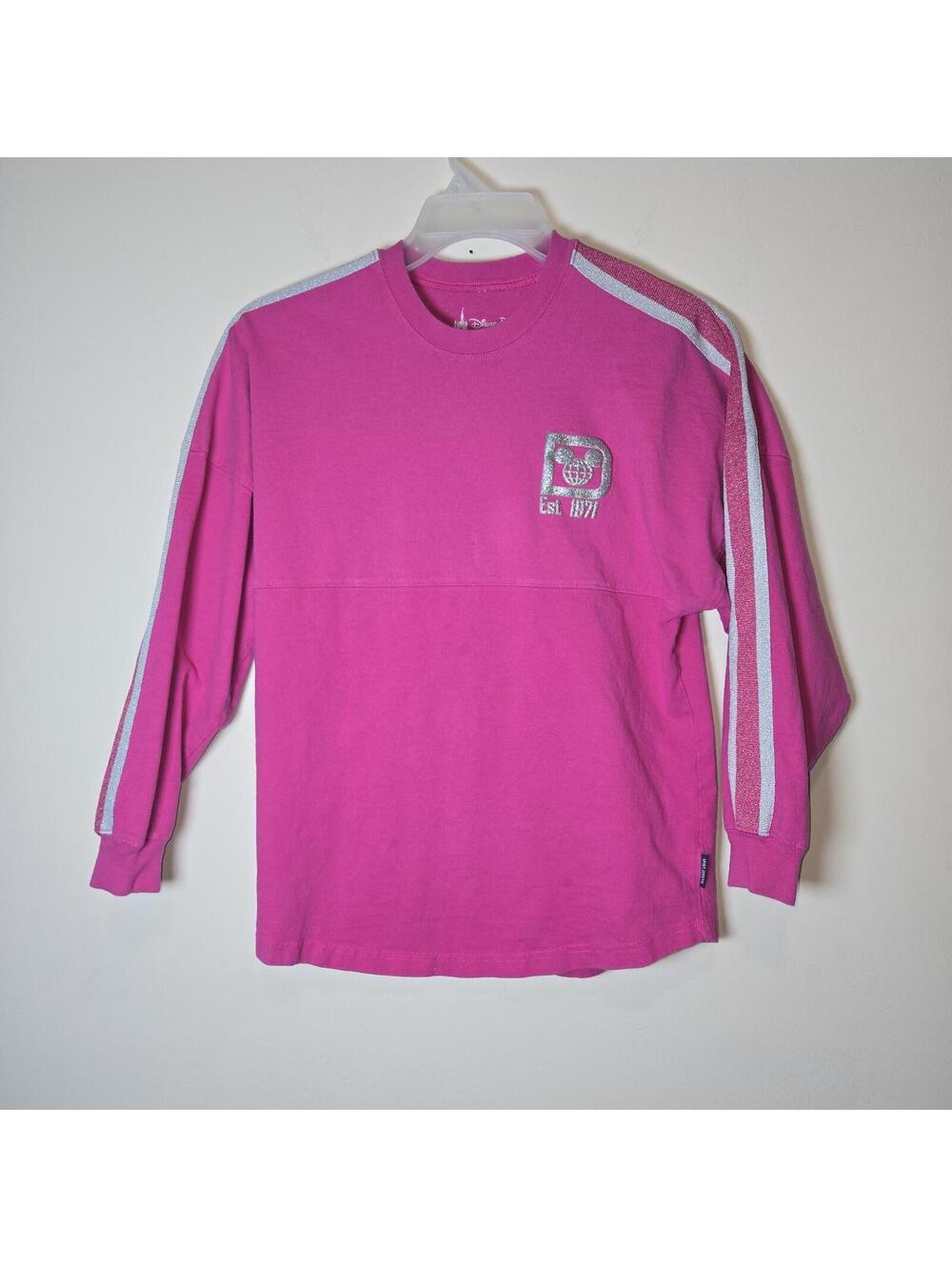 Disney Parks Walt Disney World Spirit Jersey Pink Silver Glitter Adult XS READ